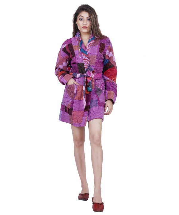 Indian Kantha Robe Patchwork Kimono Jacket