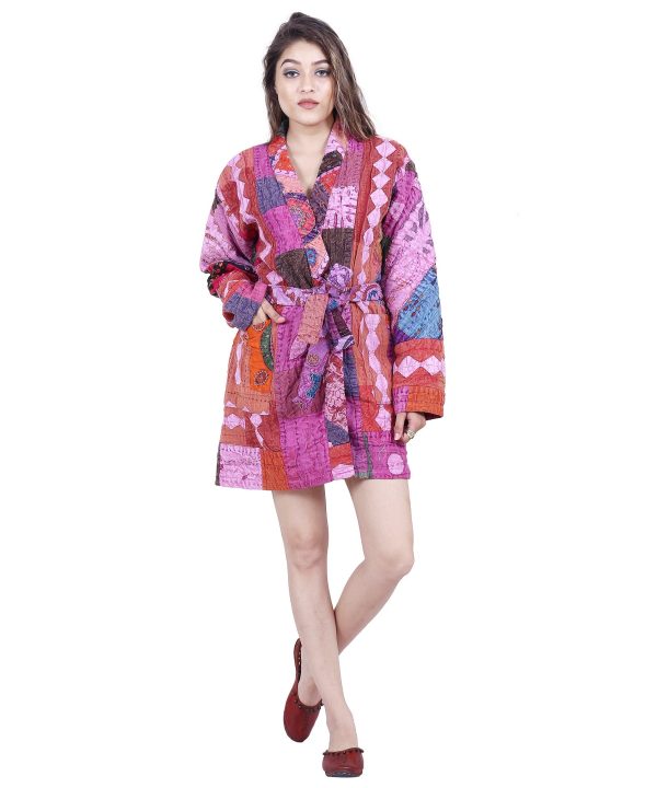Indian Hanmdade Kantha Robe Jacket Kimonos