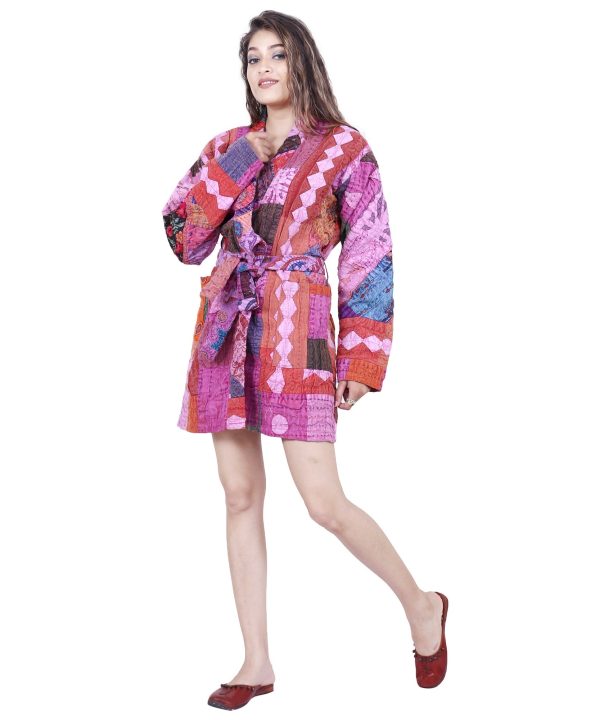Alternative view of Indian Hanmdade Kantha Robe Jacket Kimonos