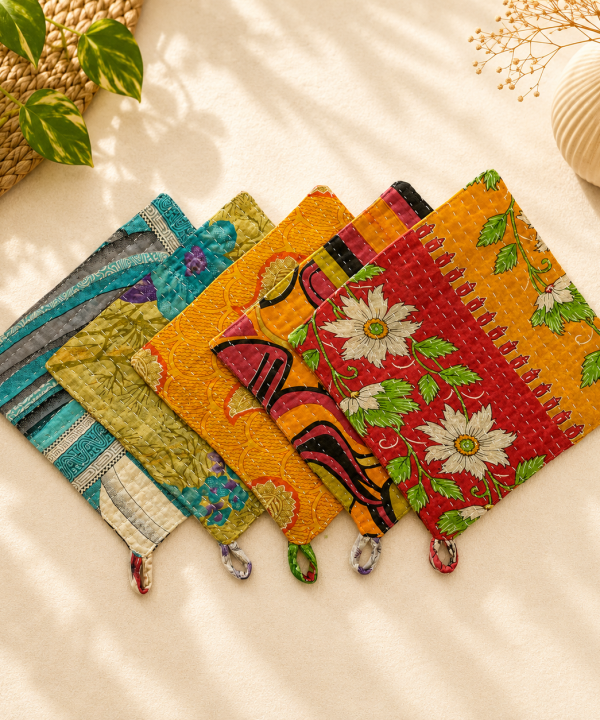 Alternative view of Set of 5 Kitchen Kantha Dish Cloth