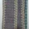 Queen Indian Cotton Sari Floral Blanket Kantha - Image 2