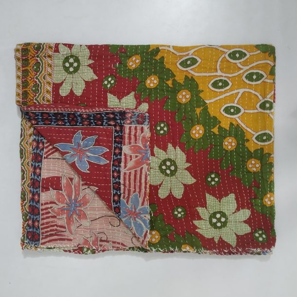 Kantha Quilt Bohemian Heavy Twin Blanket Vintage Kantha Quilts, Throw Blankets, Bedspreads