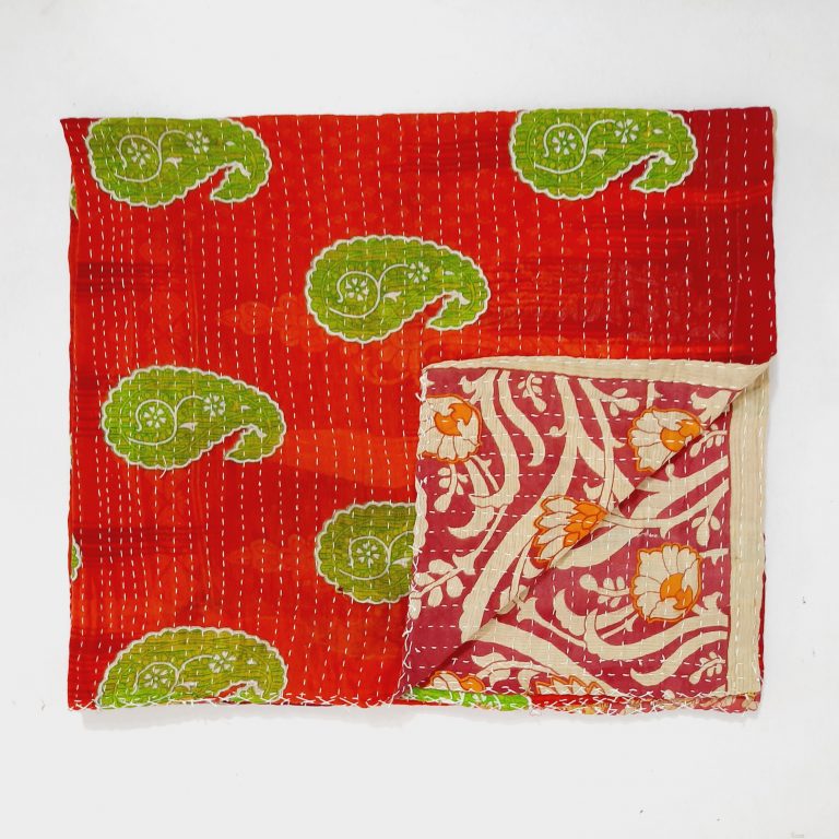 Twin Reversible Paisley Vintage Kantha Quilt Vintage Kantha Quilts