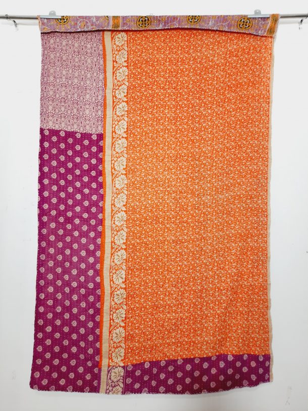 Boho Reversible Twin Kantha Quilt Vintage Kantha Quilts, Throw Blankets, Bedspreads