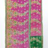 Floral Paisley Sari Boho Kantha Quilt - Image 2