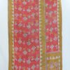 Cotton Sari Reversible Floral Boho Kantha Quilt - Image 3