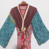 Indian Recycled Silk Sari Bath Robe - Image 2