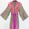 Floral Pattern Sari Silk Kimonos - Image 2