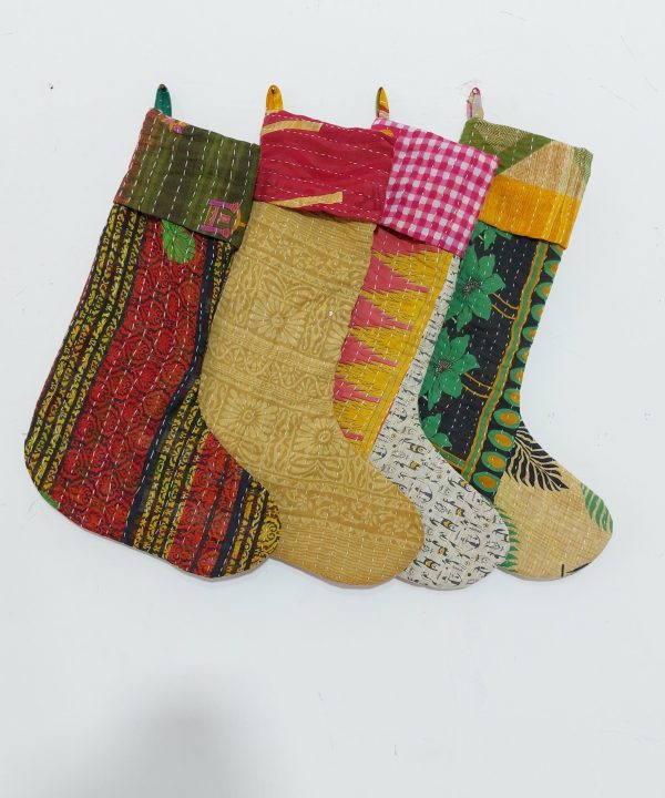 Christmas Kantha Stocking Set