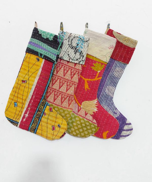 Bohemian Kantha Stocking Decoration