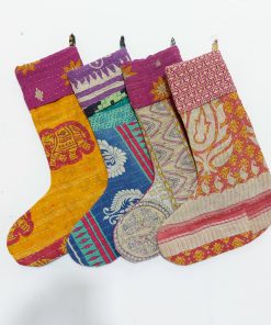 Alternative view of Christmas Handmade Kantha Stocking
