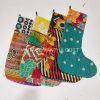 Indian Handmade Kantha Christmas Stockings Set of 4 Pcs - Image 2