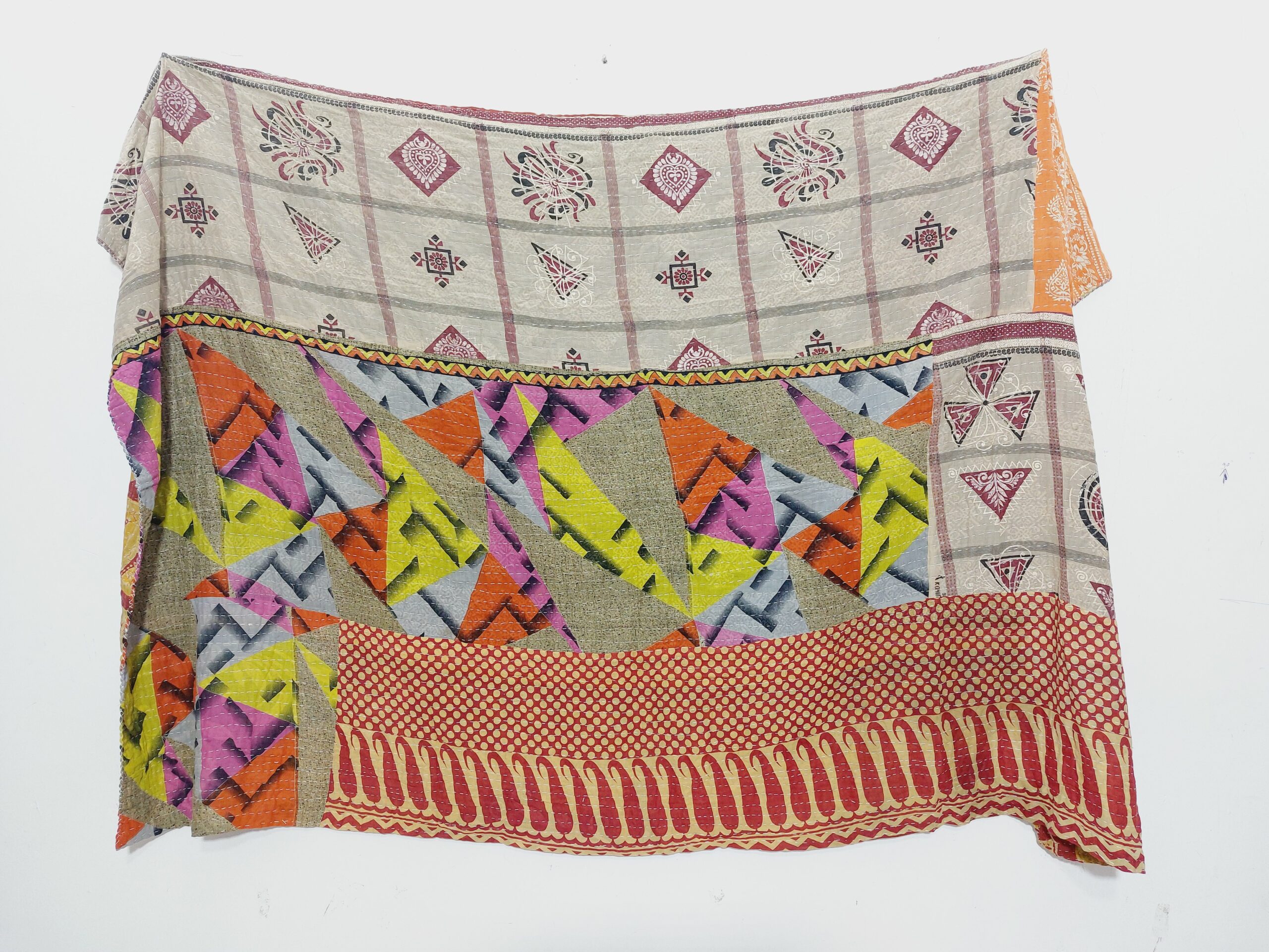 Bohemian Artisan Made Kantha Quilt - Vintage Kantha Quilts, Throw ...
