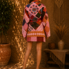 Pink & Orange Patchwork Kantha Jacket – 3 Layer Cotton Hand Stitched Boho Coat - Image 4