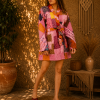 Pink & Orange Patchwork Kantha Jacket – 3 Layer Cotton Hand Stitched Boho Coat - Image 2