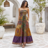 Handmade Silk Strapless Smocked Maxi Dress for Women – Boho Patchwork Summer Beach Dress with Pockets 25 Pcs Lot - Image 4
