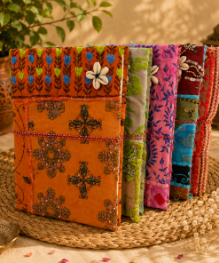 Alternative view of Set of 4 Vintage Kantha Handmade Journals – Recycled Sari Fabric Notebook, Boho Patchwork Diary, Indian Textile Journal