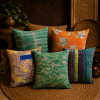 Set of 5 Vintage Kantha Pillow Covers 18x18 Inches – Handmade Patchwork Cushion Covers, Boho Indian Home Decor - Image 5
