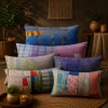 Set of 5 Vintage Kantha Pillow Covers 18x18 Inches – Handmade Patchwork Cushion Covers, Boho Indian Home Decor - Image 2