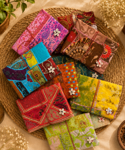 Alternative view of Vintage Kantha Handmade Journal – 100 Pages Patchwork Fabric Notebook, Recycled Sari Diary, Boho Indian Writing Journal – 1 Piece