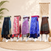 5 Pcs Assorted Silk Wrap Skirts – Long Boho Recycled Sari Wrap Skirt Wholesale Lot for Women - Image 2