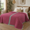 Magenta Vintage Kantha Quilt – Hand-Stitched Reversible Sari Throw, Twin | EBY-TW-252 - Image 3