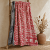 Stone Grey Vintage Kantha Quilt – Hand-Stitched Reversible Sari Throw, Twin | EBY-TW-256 - Image 5
