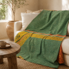 Ivory Booti Vintage Kantha Quilt – Hand-Stitched Reversible Sari Throw, Twin | EBY-TW-262