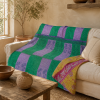 Mustard Vine Vintage Kantha Quilt – Hand-Stitched Reversible Sari Throw, Twin | EBY-TW-265