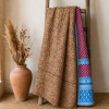Rose Paisley Vintage Kantha Quilt – Hand-Stitched Reversible Sari Throw, Twin | EBY-TW-266 - Image 5
