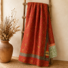 Indigo Patchwork Vintage Kantha Quilt – Hand-Stitched Reversible Sari Throw, Twin | EBY-TW-268 - Image 5