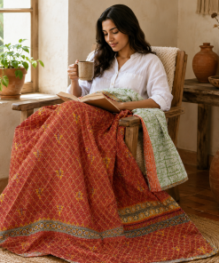 Alternative view of Indigo Patchwork Vintage Kantha Quilt – Hand-Stitched Reversible Sari Throw, Twin | EBY-TW-268