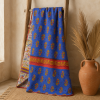 Charcoal Grey Geometric Vintage Kantha Quilt – Hand-Stitched Reversible Sari Throw, Twin | EBY-TW-270 - Image 5