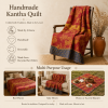 Artisan Collection No. 271 Vintage Kantha Quilt – Hand-Stitched Reversible Sari Throw, Twin | EBY-TW-271 - Image 4