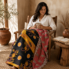 Artisan Collection No. 272 Vintage Kantha Quilt – Hand-Stitched Reversible Sari Throw, Twin | EBY-TW-272 - Image 2
