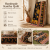 Artisan Collection No. 272 Vintage Kantha Quilt – Hand-Stitched Reversible Sari Throw, Twin | EBY-TW-272 - Image 4