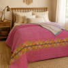 Artisan Collection No. 274 Vintage Kantha Quilt – Hand-Stitched Reversible Sari Throw, Twin | EBY-TW-274 - Image 3