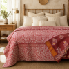 Artisan Collection No. 275 Vintage Kantha Quilt – Hand-Stitched Reversible Sari Throw, Twin | EBY-TW-275 - Image 3