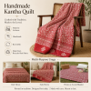 Artisan Collection No. 275 Vintage Kantha Quilt – Hand-Stitched Reversible Sari Throw, Twin | EBY-TW-275 - Image 4