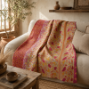 Artisan Collection No. 277 Vintage Kantha Quilt – Hand-Stitched Reversible Sari Throw, Twin | EBY-TW-277
