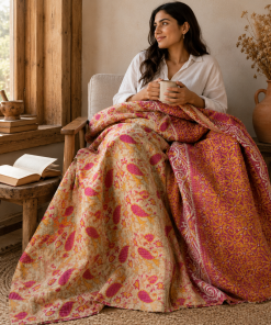 Alternative view of Artisan Collection No. 277 Vintage Kantha Quilt – Hand-Stitched Reversible Sari Throw, Twin | EBY-TW-277