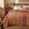 Artisan Collection No. 277 Vintage Kantha Quilt – Hand-Stitched Reversible Sari Throw, Twin | EBY-TW-277 - Image 3