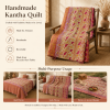 Artisan Collection No. 277 Vintage Kantha Quilt – Hand-Stitched Reversible Sari Throw, Twin | EBY-TW-277 - Image 4