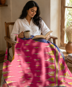 Alternative view of Artisan Collection No. 279 Vintage Kantha Quilt – Hand-Stitched Reversible Sari Throw, Twin | EBY-TW-279
