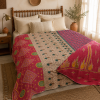 Artisan Collection No. 279 Vintage Kantha Quilt – Hand-Stitched Reversible Sari Throw, Twin | EBY-TW-279 - Image 3