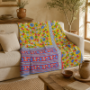 Artisan Collection No. 280 Vintage Kantha Quilt – Hand-Stitched Reversible Sari Throw, Twin | EBY-TW-280