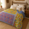 Artisan Collection No. 280 Vintage Kantha Quilt – Hand-Stitched Reversible Sari Throw, Twin | EBY-TW-280 - Image 3