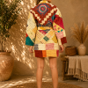 Multicolor Patchwork Kantha Jacket – 3 Layer Cotton Hand Stitched Boho Coat - Image 4