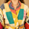 Multicolor Patchwork Kantha Jacket – 3 Layer Cotton Hand Stitched Boho Coat - Image 3