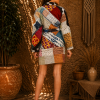 Multicolor Patchwork Kantha Kimono Jacket – Handmade Cotton Belted Boho Robe for Women - Image 4